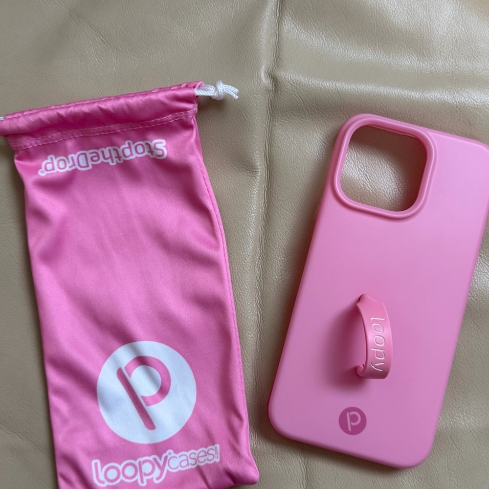 Loopy Case Pink Silicone Phone Case with Attached Loop